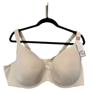 Cacique Bra NEW with Tag Lightly Lined Full Coverage Underwire Sz 50D CreamBeige